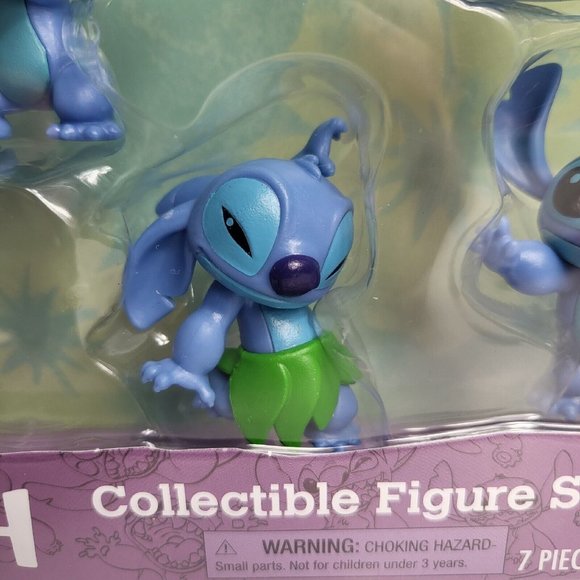 Disney Stitch Collectible Character Figure 7 Piece Set Figurine Blue Experiment - Picture 7 of 16